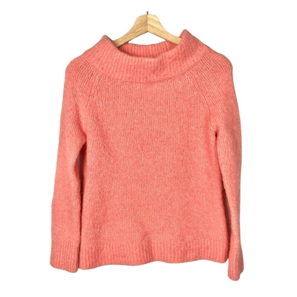 Anthropologie Moth Pink Mock High Neck Boucle Pullover Sweater XS